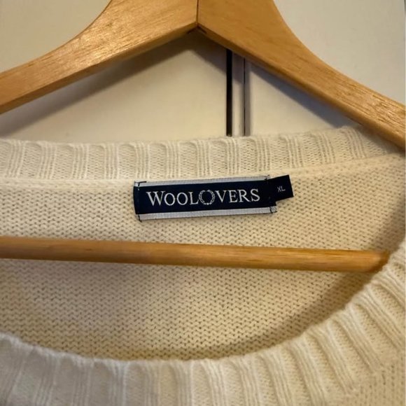 Women’s Ivory Woolovers Short Sleeve Crew Neck 100% Wool Sweater-Size XL - Picture 7 of 10